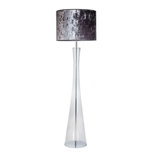 LAMPA PODŁOGOWA 4concepts Siena Transparentna 50×30 cm Lawendowy Abażur, Glamour