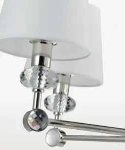 LAMPA WISZĄCA Doha metalowa, niklowane wykończenie, kryształowe detale, styl glamour, wyjątkowa