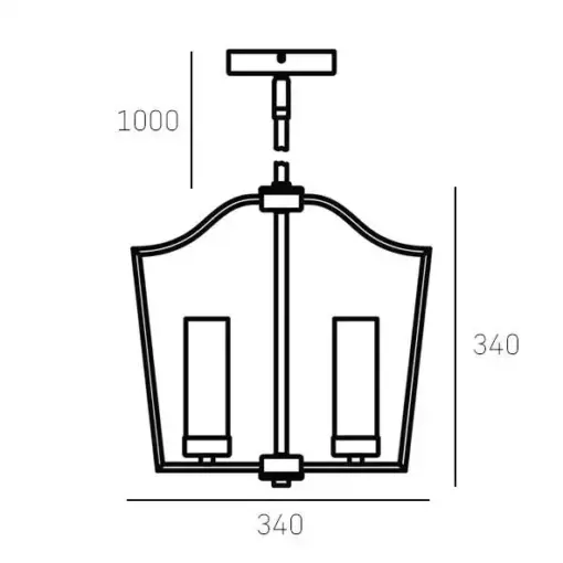 LAMPA WISZĄCA Dublin metalowa, wzór marokańskiej koniczyny, srebrna, wymiary