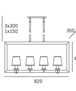 LAMPA WISZĄCA London srebrne wykończenie, białe abażury, styl nowojorski, duża, wymiary