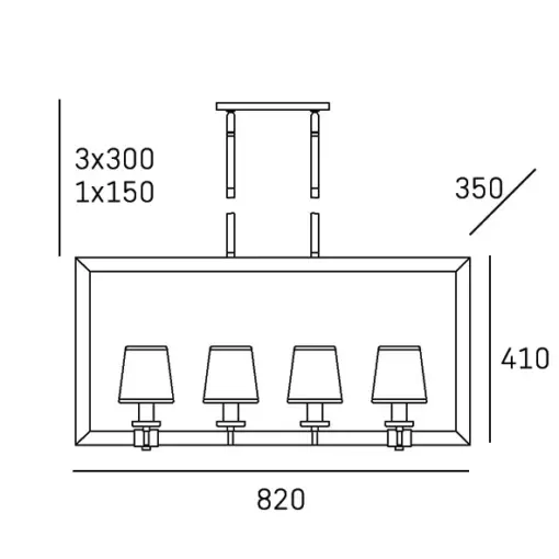 LAMPA WISZĄCA London srebrne wykończenie, białe abażury, styl nowojorski, duża, wymiary