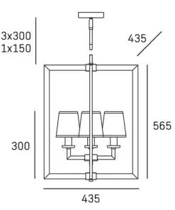 LAMPA WISZĄCA London srebrne wykończenie, czarne abażury, styl nowojorski, wymiary