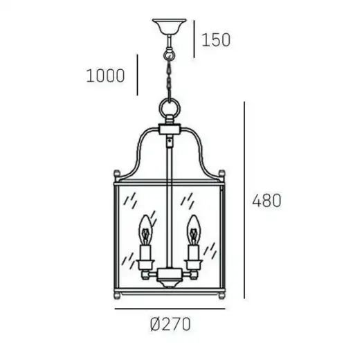 LAMPA WISZĄCA New York, złota, metalowa rama, klasyczny styl 27x48 cm wymiary