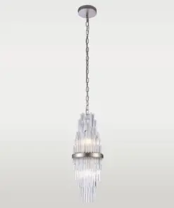 LAMPA WISZĄCA Reykjavik szklane sople, szampańskie wykończenie, styl glamour 20 cm ekskluzywna