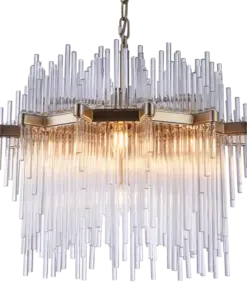 LAMPA WISZĄCA Reykjavik szklane sople, szampańskie wykończenie, styl glamour, piękna