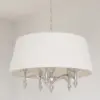 LAMPA WISZĄCA Verona okrągła, kryształowe detale, biały abażur, styl glamour, wyjątkowa