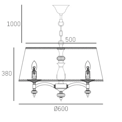 LAMPA WISZĄCA Verona okrągła, kryształowe detale, biały abażur, styl glamour, wymiary